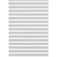 vidaXL Zebra rolgordijn 160x200 cm stofbreedte 155,9 cm lichtgrijs