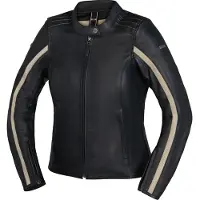 IXS Stripe dames motorjas, leer, zwart, maat 38