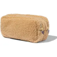 HEMA Etui 20x7x9cm teddy met dubbele rits (beige)