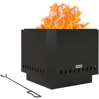 Outsunny Smokeless Stove Metall 48L x 48B x 41H cm Schwarz