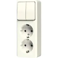 JUNG SCHUKO dubbele stopcontact, 16A, 250V, wit, 625 A (625A)