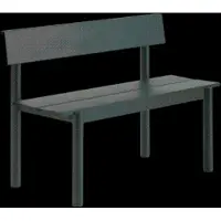 Muuto Linear Steel Zitbank met Rugleuning Dark Green | 110 x 34 CM | 43.3 x 15.4in