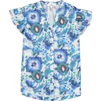 Garcia Ladies Shirt Ss Blue Wave Size: M | Blouses Outlet | Dames | Blauw