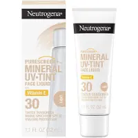 Neutrogena – Purescreen + Tinted Sunscreen Mineral Sunscreen – Zonnebrand met Zinkoxide & Vitamine E – Parfumvrij SPF 30 – Light