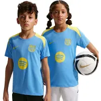 Nike FC Barcelona Strike Trainingsshirt 2025-2026 Kids Lichtblauw Felgeel