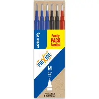 Pilot Set van 6 - Vulling FriXion Ball 0.7 - Zwart, Blauw, Rood - Medium penpunt
