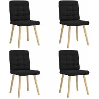 vidaXL Eetkamerstoelen 4 st stof zwart