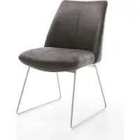 DELIFE Eetkamerstoel Elso-Flex microvelours antraciet vintage slipframe roestvrij staal pocketveer kern