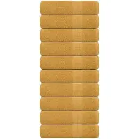 vidaXL Badhanddoeken FROGN 10 st 100x150 cm 360 g/m² goud