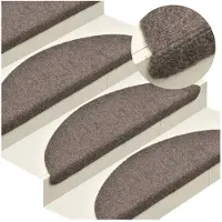 vidaXL Trapmatten Zelfklevend 30 stuks 65x21x4 cm Beige Halfrond Groot