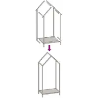 vidaXL Brandhoutrek 40x25x90 cm koudgewalst staal wit