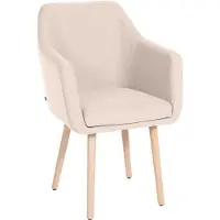 CLP Bezoekersstoel Utrecht, bekleding van stof met een stevig houten frame, beige frame, kleur: naturel