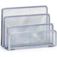 Zeller postbakjes - draadmetaal - grijs - 17 x 13,5 cm - Brievenhouders