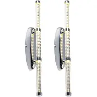 Globo Wandlamp, spiegellamp, slaapkamerlamp, woonkamerlamp, ruw vormgegeven, chroom blank, 1x LED 10 W 700 lm 3200 K, HxB 50x7 cm, set van 2