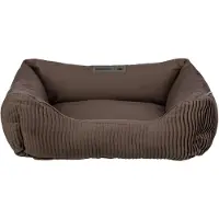 Trixie Hondenmand - Donkerbruin Corduroy-Look - 80x60 cm, Afneembare Hoes, Slipvaste Onderkant