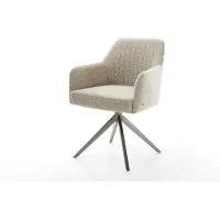 DELIFE Draaistoel Greg-Flex geweven stof beige kruisframe breed grafiet 360° draaibaar rocker-functie pocketveer kern