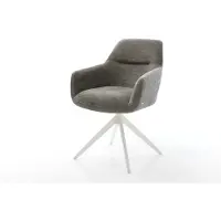 DELIFE Draaistoel Pejo-Flex bouclé zacht mud kruisframe breed wit 360° draaibaar rocker-functie pocketveer kern