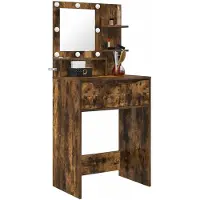 vidaXL Slaapkamer Toilet Tafels Gerookt eiken 60 x 39,5 x 135 cm