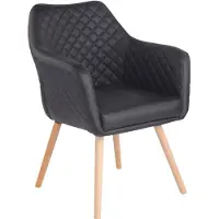 CLP Essstoel Gent, kunstleer met comfortabele bekleding in de zitting, rugleuning en armleuningen, zwart frame, natuurlijke kleur