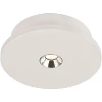 Globo Plafondlamp gips wit Keukenlamp modern verchroomd, LED 4W 200Lm warm wit, DxH 16x4,5 cm