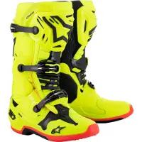 Alpinestars Tech 10 Schoenen Geel Fluo Zwart Rood Fluo Maat US 14
