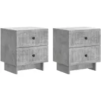 vidaXL Nachtkastje 2 st Betongrijs 43 x 34,5 x 47,5 cm Bewerkt hout