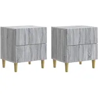 vidaXL Nachtkastje 2 st Grijs sonoma 43 x 34,5 x 48 cm Bewerkt hout