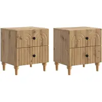 vidaXL Nachtkastje 2 st Artisanaal eiken 43 x 34,5 x 48 cm