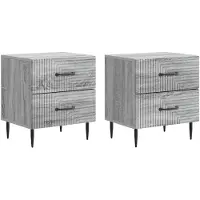 vidaXL Nachtkastje 2 pcs Grijs sonoma 43 x 34,5 x 47,5 cm Bewerkt hout