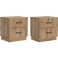 vidaXL Nachtkastje 2 st Artisanaal eiken 43 x 34,5 x 44,5 cm