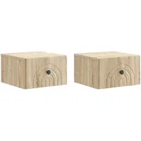 vidaXL Muurbevestigde Nachttafel 2 pcs Sonoma Eiken 33 x 34,5 x 20 cm