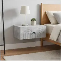 vidaXL Muurbevestigde Nachttafel 2 pcs Betongrijs 49 x 34,5 x 20 cm