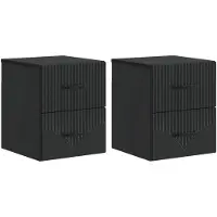 vidaXL Muurbevestigde Nachttafel 2 st Zwart 34,5 x 33 x 40 cm
