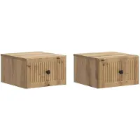 vidaXL Muurbevestigde Nachttafel 2 st Artisanaal eiken