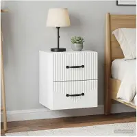 vidaXL Muurbevestigde Nachttafel 2 st Wit 34,5 x 33 x 40 cm