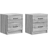 vidaXL - Nachtkastje - 2 - st - Grijs - sonoma - 43 - x - 34,5 - x - 44,5 - cm - Bewerkt - hout