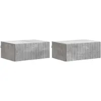 vidaXL Muurbevestigde Nachttafel 2 st Betongrijs 49 x 34,5 x 20 cm