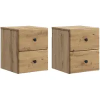 vidaXL Muurbevestigde Nachttafel 2 st Artisanaal eiken