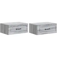 vidaXL Muurbevestigde Nachttafel 2 pcs Grijs sonoma 49 x 34,5 x 20 cm