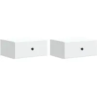 vidaXL Muurbevestigde Nachttafel 2 st Wit 49 x 34,5 x 20 cm