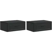 vidaXL Muurbevestigde Nachttafel 2 pcs Zwart 49 x 34,5 x 20 cm