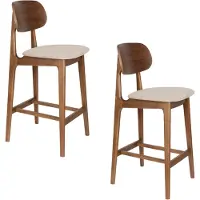 Dutchbone Marais Barkrukken 68,5 cm Walnoot kleur - Set van 2