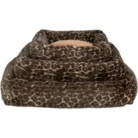 Trixie hondenmand leo hoekig panterprint bruin 80x60 cm