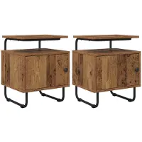 vidaXL Nachtkastje 2 st Oud hout Bewerkt hout