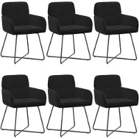 vidaXL Eetstoelen 6 st fluweel Zwart 59 x 56,5 x 86 cm