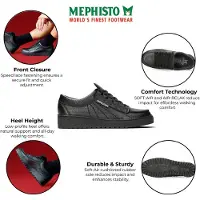 Mephisto Rainbow Leren Zwarte Wandelschoenen voor mannen - Mamouth 714