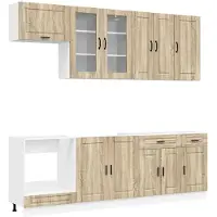vidaXL Keukenblok PORTO 8 pcs Sonoma Eiken Bewerkt hout
