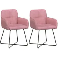 vidaXL Eetstoelen 2 st fluweel Roze 59 x 56,5 x 86 cm