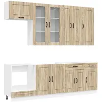 vidaXL Keukenblok KALMAR 8 st Sonoma Eiken Bewerkt hout