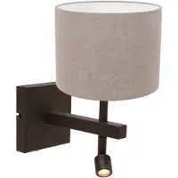 Steinhauer Wandlamp Stang 4872CA met grijze linnen kap en leeslicht